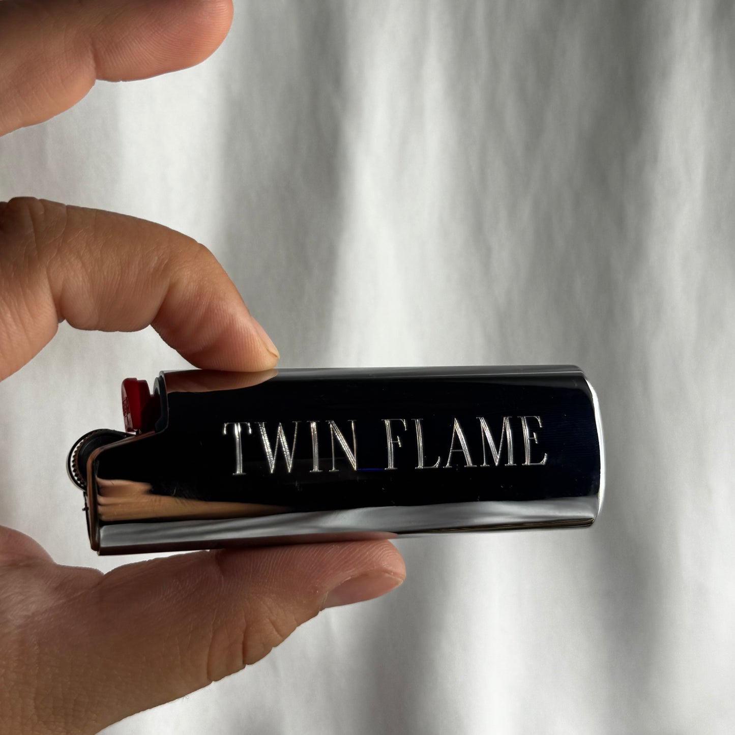 Silver Engraved Lighter Case