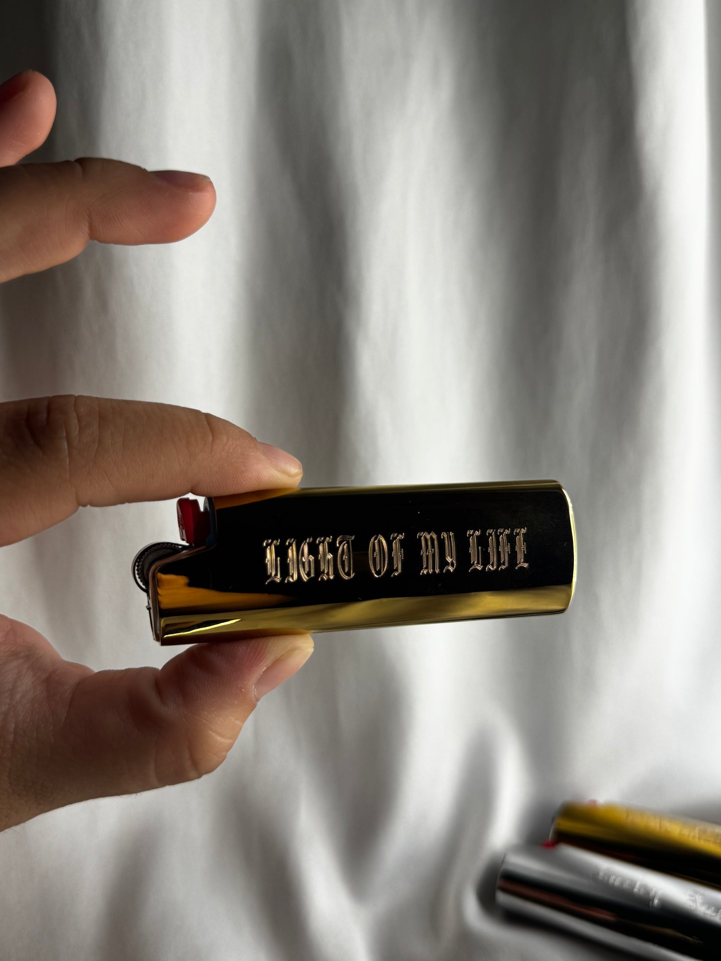 Gold Engraved Lighter Case