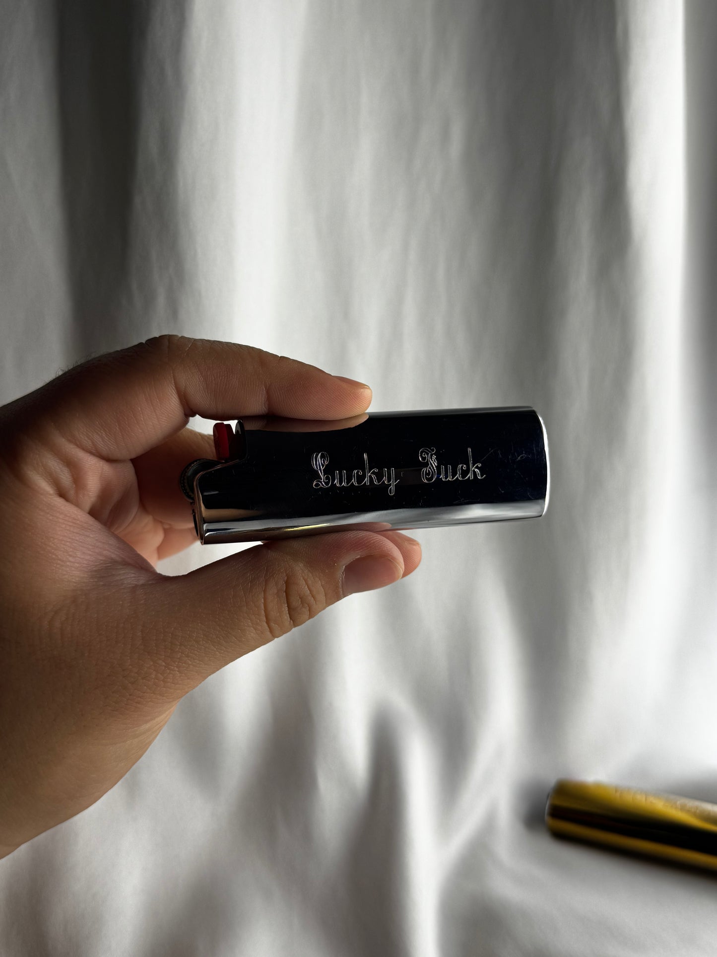 Silver Engraved Lighter Case
